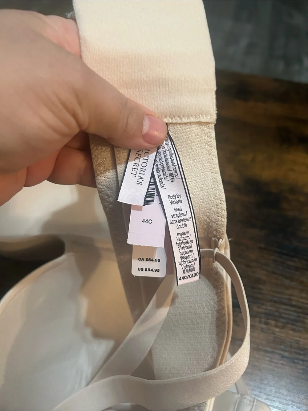 Victoria's Secret cream-body by Victoria-strapless